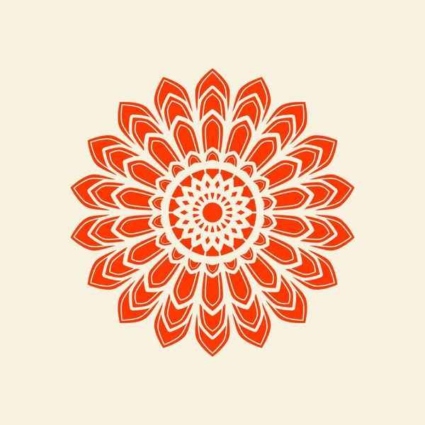 Symbole Fleur Mandala Asiatique Motif Fleurs Illustration Vectorielle Mandala Logo — Image vectorielle