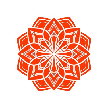 Asya dairesi mandala deseni. Dairesel süsler. Mandala 'nın yuvarlak şekli. Tebrik kartları, davetiye, dövme şablonu, iş stili, kartlar için yuvarlak arkaplan. Vektör illüstrasyonu