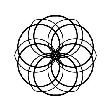 Mandalas çiçeği. Klasik dekoratif elementler. Oriental desen, vektör çizimi. İslam, Arapça, Hintçe, Türkçe, Pakistanca, Çince, Osmanlıca motifler.