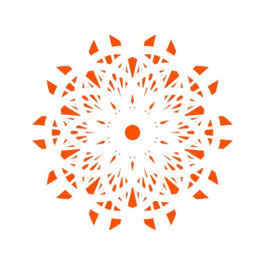 Çiçekli mandala şeklinde dairesel desen. Mandala 'nın yuvarlak şekli. Tebrik kartları, davetiye, dövme şablonu, iş stili, kartlar için yuvarlak arkaplan. Vektör illüstrasyonu