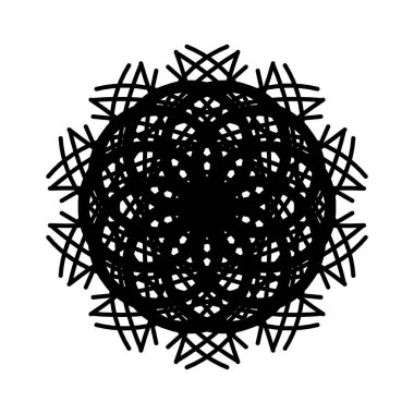 Mandala. Klasik dekoratif elementler. Oriental desen, vektör çizimi. Mandala 'nın yuvarlak şekli. Tebrik kartları, davetiye, dövme şablonu, iş stili, kartlar için yuvarlak arkaplan