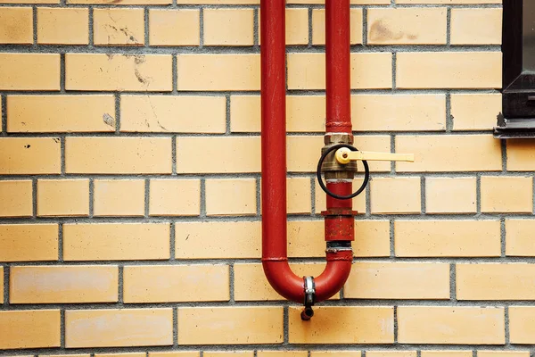 Gasdienst Repareert Leiding Het Huis Werknemers Blauwe Uniformen Controleren Toestand — Stockfoto