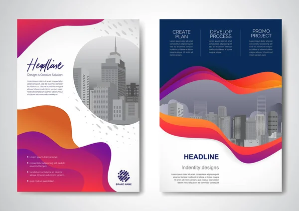 Broşür Yıllık Rapor Dergi Poster Kurumsal Sunum Portföy Flyer Infographic — Stok Vektör