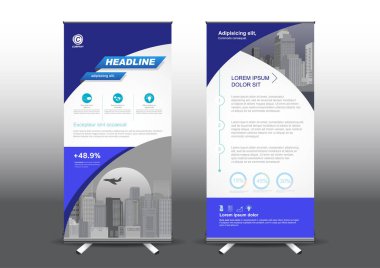 Fuara uygulanan stil için dizayn edilmiş, katlanabilir şablon vektör çizimi. Reklam pankartları, iş modeli dikey.