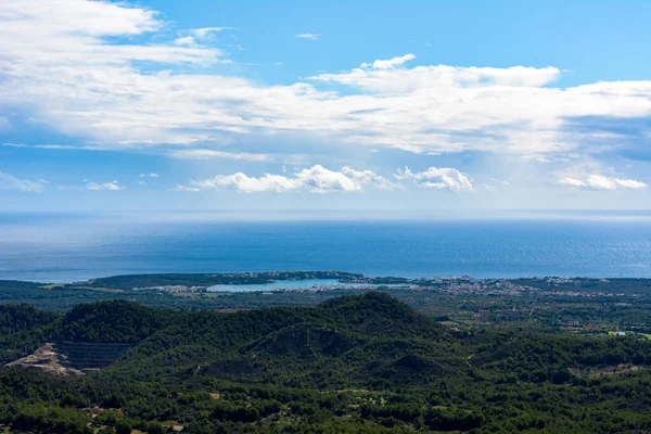 Légi Kilátás Természetes Port Portocolom Mallorca Baleári Szigetek — Stock Fotó
