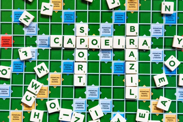Inscription Capoeira Sur Tableau Scrabble — Photo