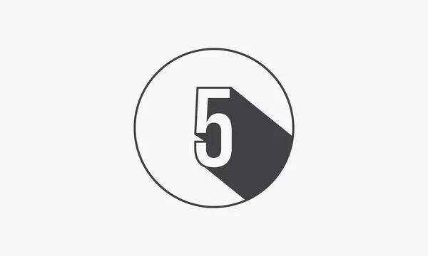 5つの数字の円の線のデザインフラットベクトル — ストックベクタ