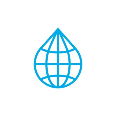 dünya biçimli su damlası vektör çizimi.