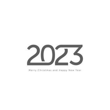 2023 logosu beyaz arka planda izole edilmiş mutlu bir yeni yıl.