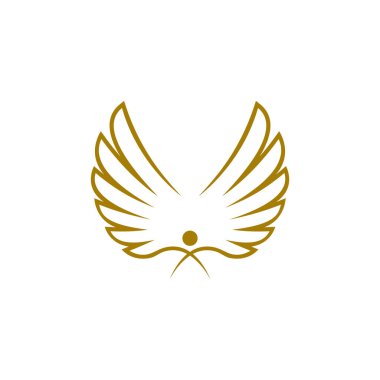 soyut kanat insanları lüks logo tasarımı konsepti.
