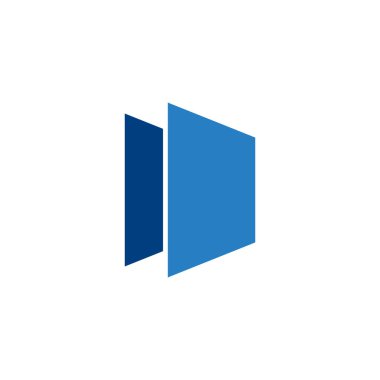 mavi bina logosu tasarımı vektör çizimi.