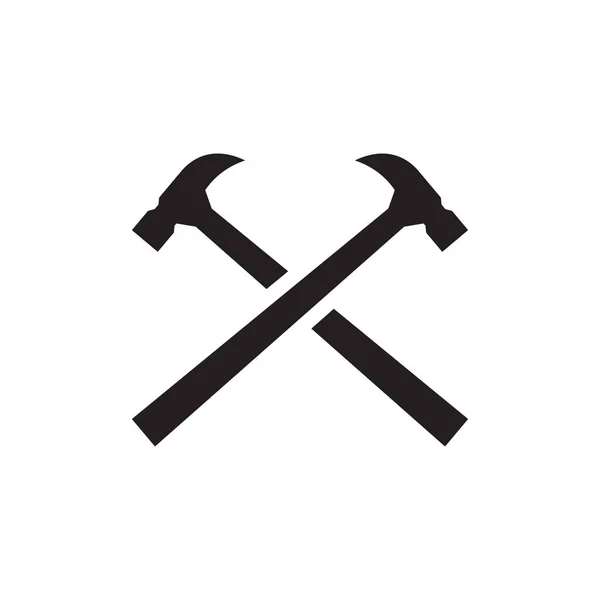 Hammer Cross Logo Design Vector Isolated White Background — Archivo Imágenes Vectoriales