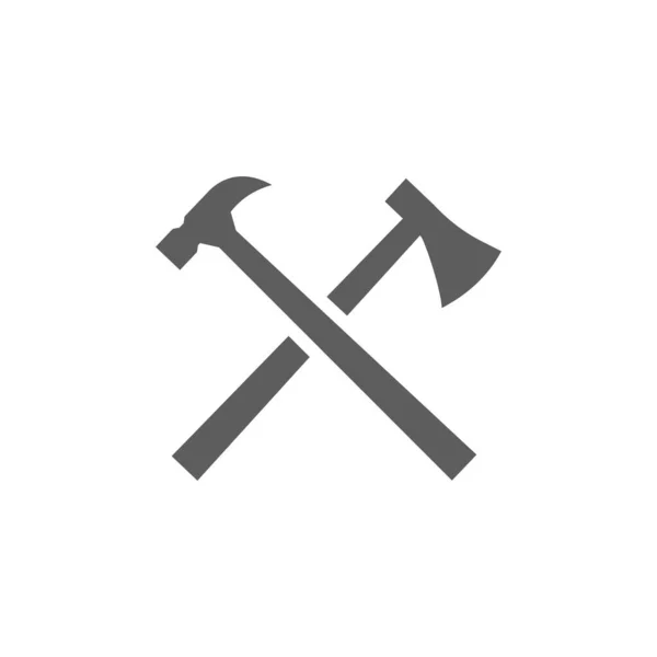 Hammer Cross Logo Design Vector Isolated White Background — Wektor stockowy