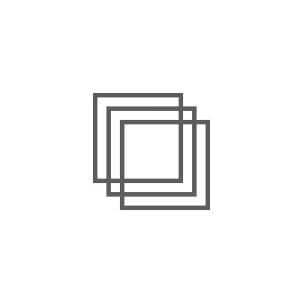 Three Line Square Logo Design Vector Isolated White Background — ストックベクタ