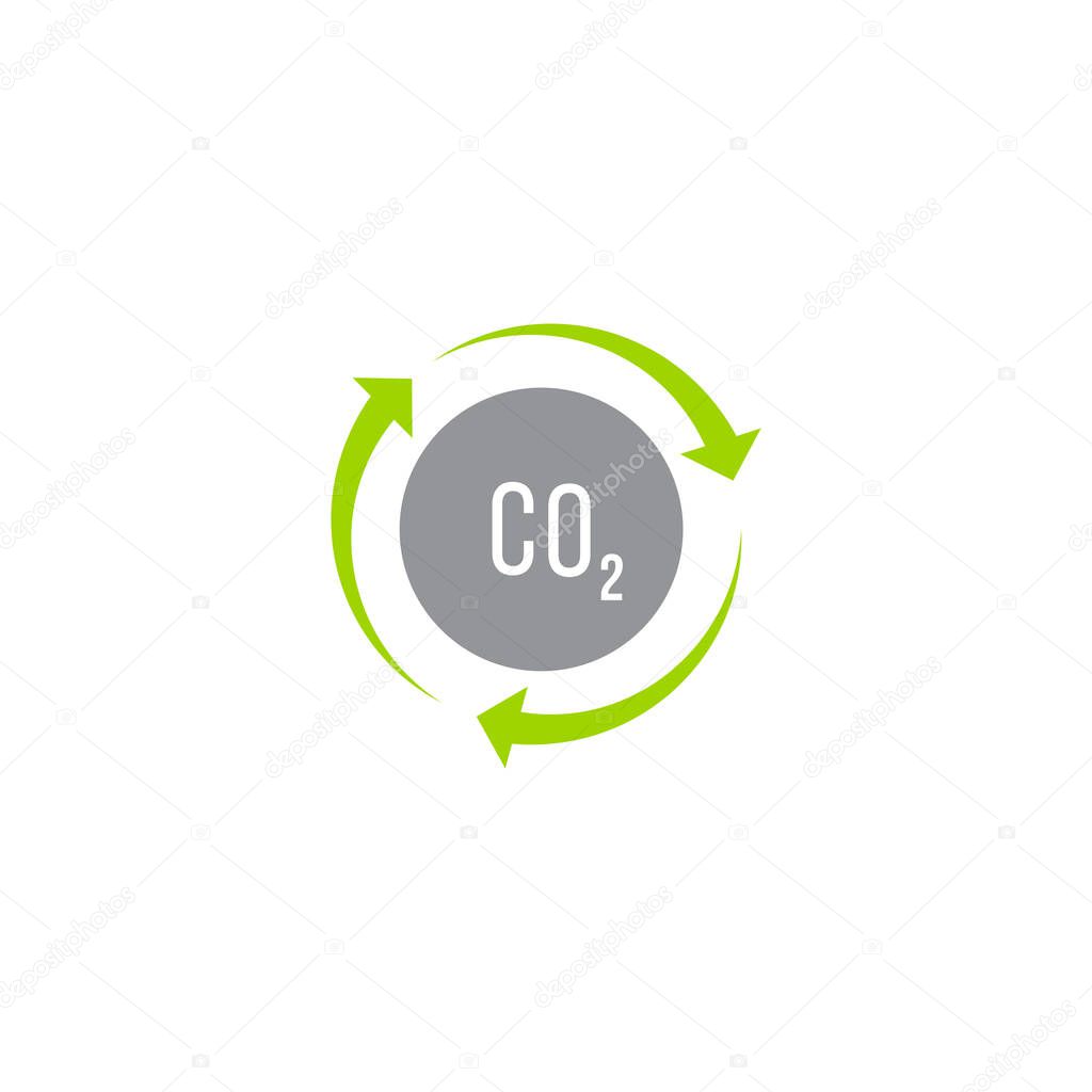 carbon dioxide capturing logo design concept. vector illustration.