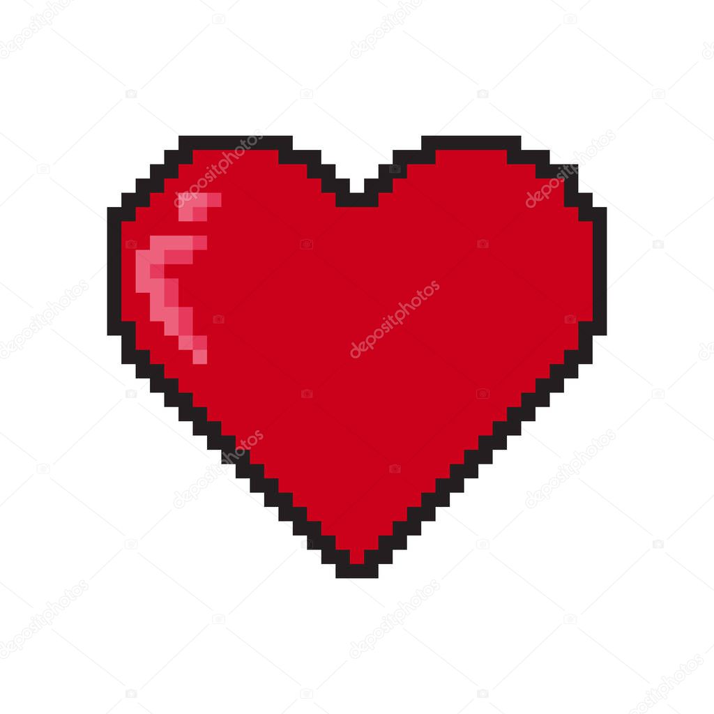 Pixel art hearts icon design vector illustration.