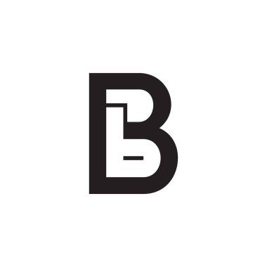 Beyaz arkaplanda izole edilmiş negatif uzay harfi BB logo tasarım vektörü.