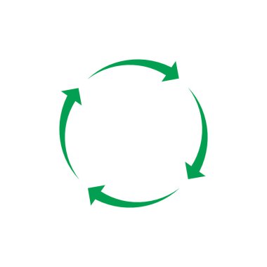 Beyaz arkaplanda dört dairesel ok vektörü izole edildi.