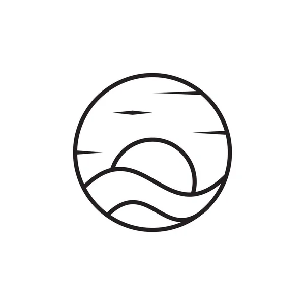 Κύκλος Ωκεανός Λογότυπο Σχεδιασμό Διάνυσμα Εικονογράφηση — Διανυσματικό Αρχείο