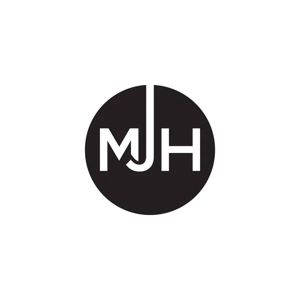 Lettera Cerchio Vettore Progettazione Logo Mjh — Vettoriale Stock