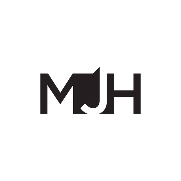 Mjh Logo Neagtive Space Design Vettore Isolato Sfondo Bianco — Vettoriale Stock