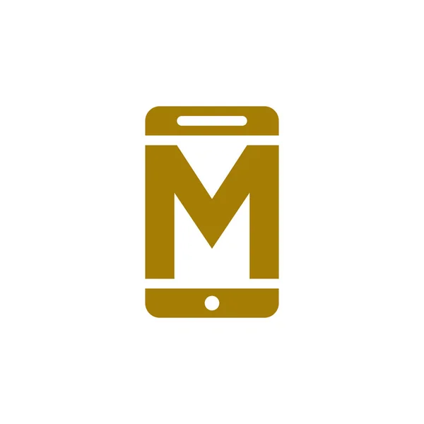 Lettera Logo Del Telefono Cellulare Concetto Design — Vettoriale Stock