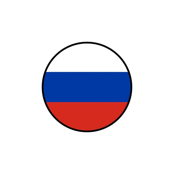 Векторная Иллюстрация Круглого Флага России — стоковый вектор