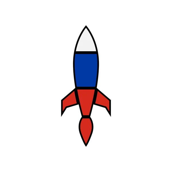 Orosz Rakéta Zászló Ikon Design Vektor Elszigetelt Fehér Háttér — Stock Vector