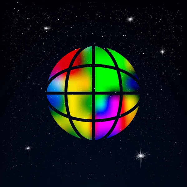 Colorful Globe Starry Design Vcetor Illustration — Stock Vector