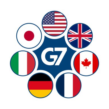 G7 member flag design vector illustration. clipart