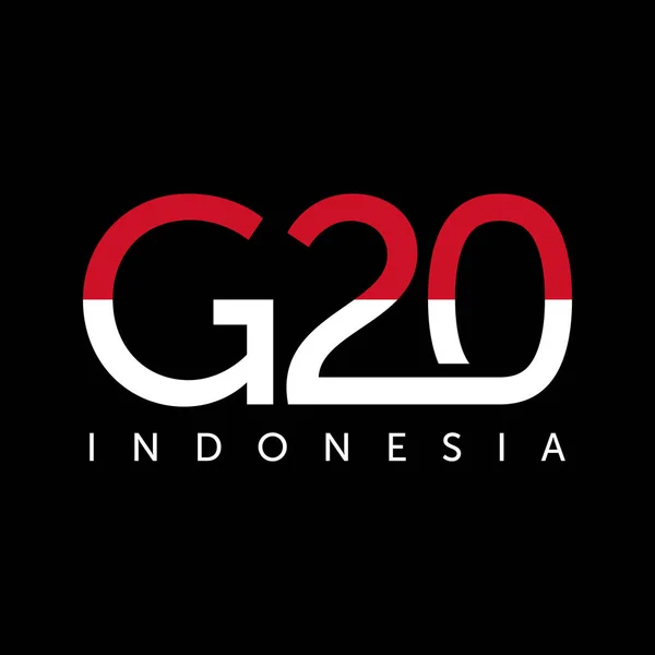 Ilustrasi Vektor Desain Bendera G20 Indonesia - Stok Vektor