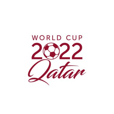 Dünya Kupası 2022 Katar metin tasarım vektörü.