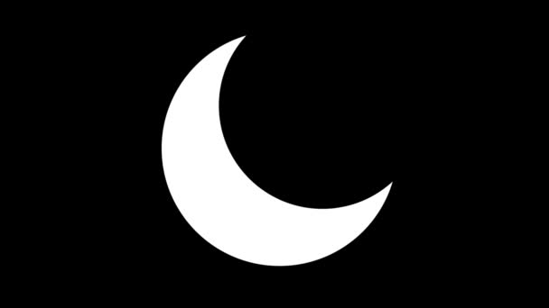 Simple Animation Crescent Moon Black Background Stock Video Footage by
