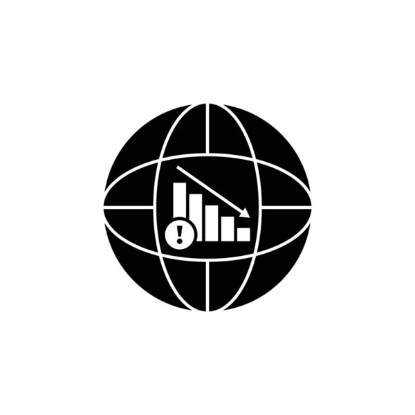 Ύφεση Παγκόσμια Εικονίδιο Λογότυπο Σχεδιασμό Διανυσματική Απεικόνιση — Διανυσματικό Αρχείο