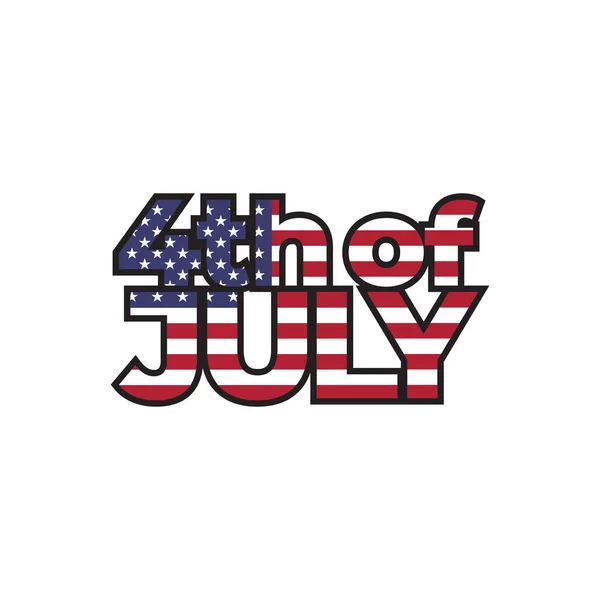 Текст 4Th July Design Vector Isolated White Background — стоковый вектор