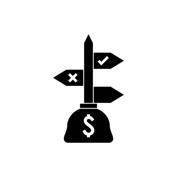Investitionsrichtung Planung Symbol Vektor Isoliert Auf Weißem Hintergrund — Stockvektor
