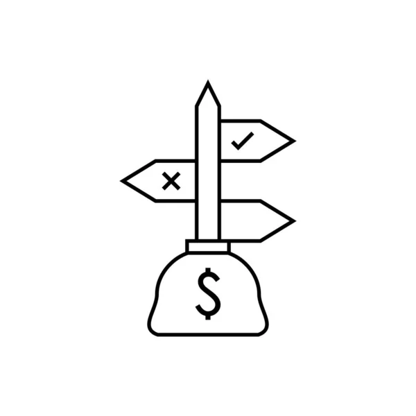 Line Icon Fund Direction Design Vector Illustration — ストックベクタ