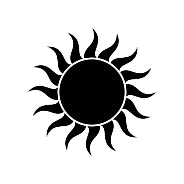 Sun Heat Weather Icon Isolated White Background Vector Graphics