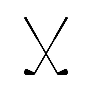 çapraz golf çubukları simgesi beyaz arkaplanda izole.