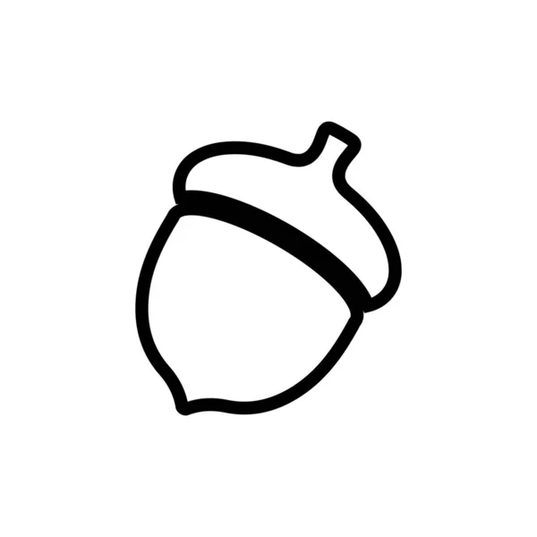 Line Icon Acorn Oaknut Isolated White Background — Διανυσματικό Αρχείο