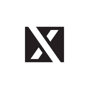 Kare X simge logo tasarım vektörü beyaz arkaplan üzerinde izole.