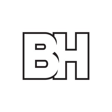 çizgi BH simge logo tasarımı vektörü beyaz arkaplanda izole edildi.