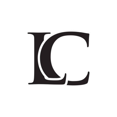 LC simge logo tasarım vektörü beyaz arkaplan üzerinde izole.