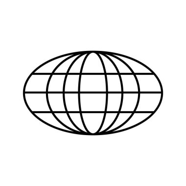 düz ikon oval dünya tasarım vektör çizimi.