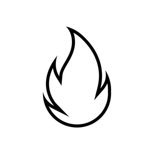 Line Icon Flat Fire Design Vector Illustration — Stock Vector