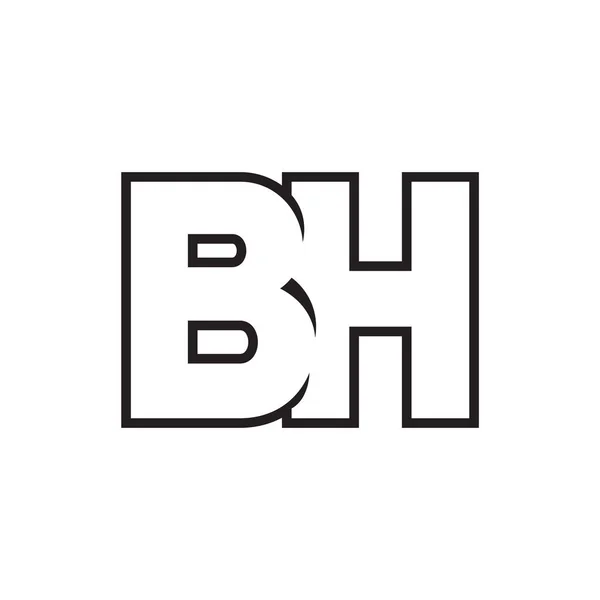 ラインBhアイコンのロゴデザインベクトルは白い背景に隔離 — ストックベクタ