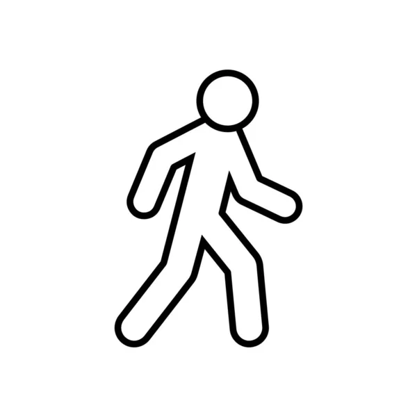 Línea Icono Caminando Vector Diseño Aislado Sobre Fondo Blanco — Vector de stock