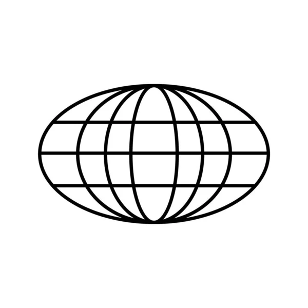 Platt Ikon Oval Glob Design Vektor Illustration — Stock vektor