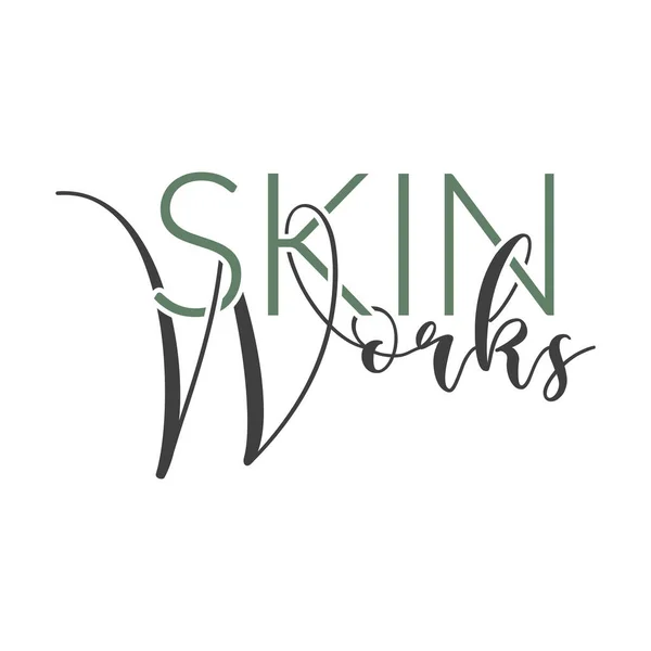 Skin Works Diseño Texto Vector Illistration — Vector de stock