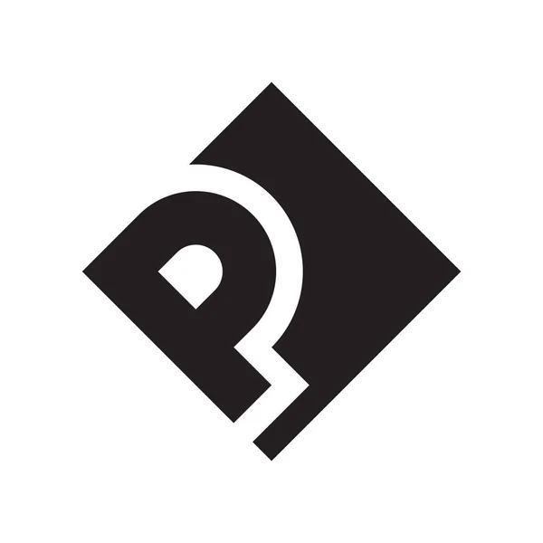 抽象的な文字Pのロゴデザインベクトルは白い背景に孤立 — ストックベクタ